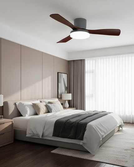 Lustre Ventilateur Bois DC 3 Couleurs - Modèle 4 / 52 pouces / 220 V