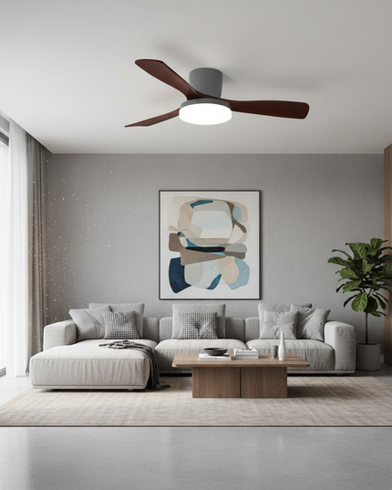 Lustre Ventilateur Bois DC 3 Couleurs - Ou / 42 pouces / 220 V