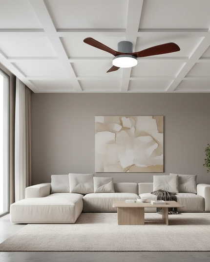 Lustre Ventilateur Bois DC 3 Couleurs - Vue 4