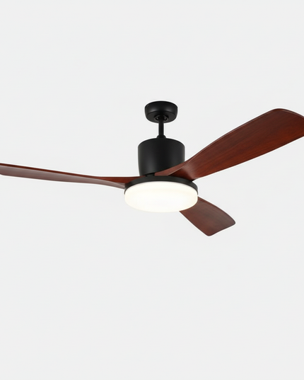 Lustre Ventilateur Bois DC Réversible - Vue 1