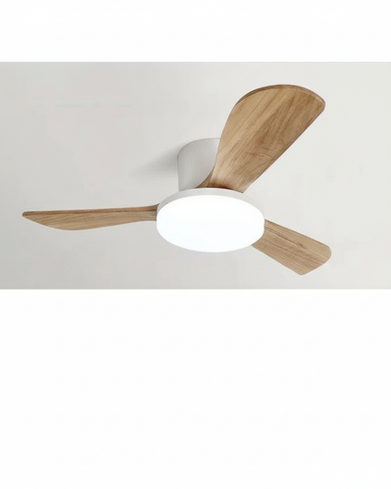 Lustre Ventilateur Bois LED 3 Couleurs - Modèle 2 / 42 pouces / 220 V