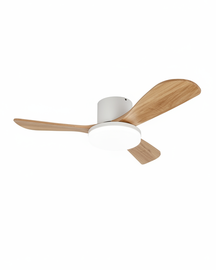 Lustre Ventilateur Bois LED 3 Couleurs - Modèle 3 / 42 pouces / 220 V
