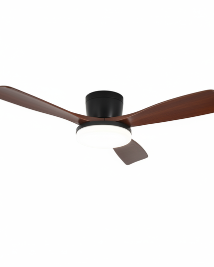 Lustre Ventilateur Bois Moderne LED 3 Couleurs - Modèle 2 / 42 pouces / 220 V