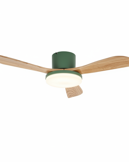 Lustre Ventilateur Bois Moderne LED 3 Couleurs - RGB Multicolore / 42 pouces / 110 V