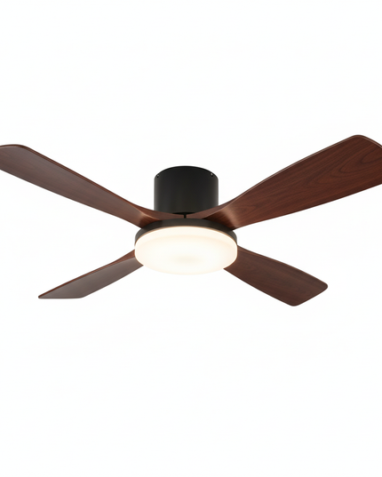 Lustre Ventilateur Bois Moderne LED 3 Couleurs - Vue 1