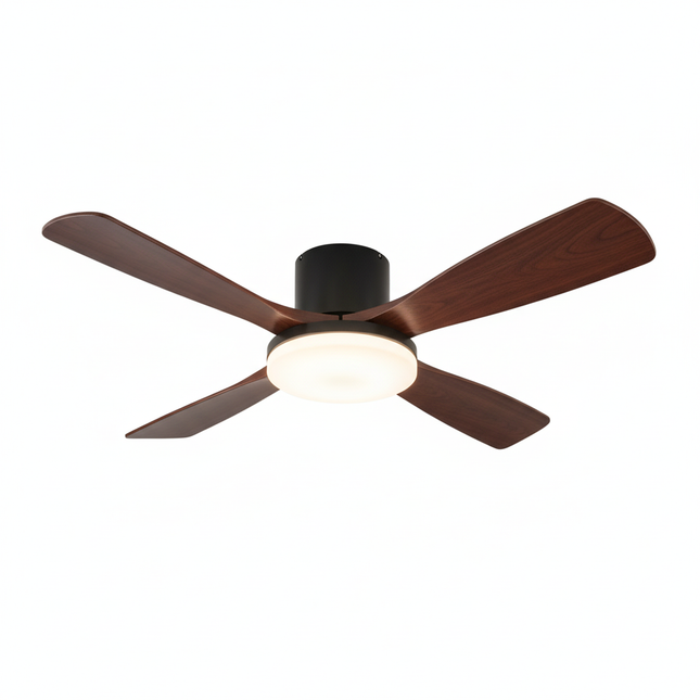 Lustre Ventilateur Bois Moderne LED 3 Couleurs - Vue 1