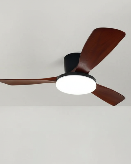 Lustre Ventilateur Bois Moderne LED 3 Couleurs - Vue 3
