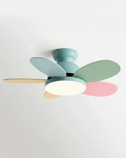 Lustre Ventilateur Bois Moderne Réversible Enfant - Vue 1