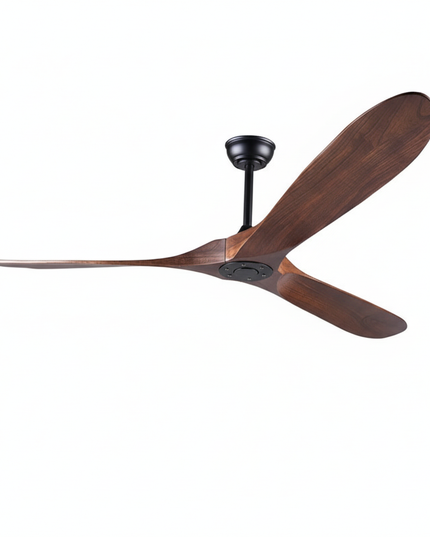 Lustre Ventilateur Bois Noir Sans Lumière - Vue 1