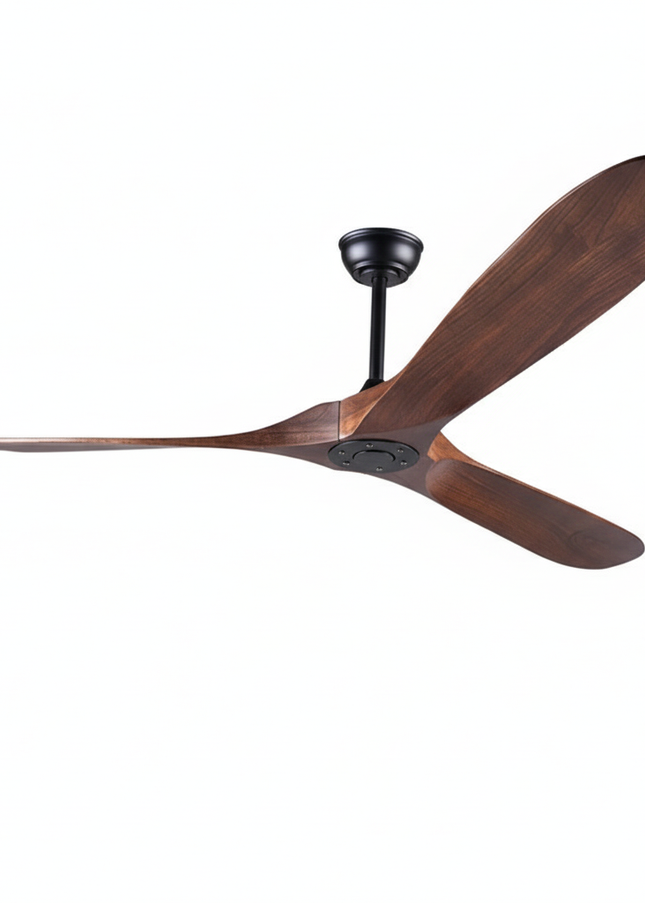 Lustre Ventilateur Bois Noir Sans Lumière - Vue 1