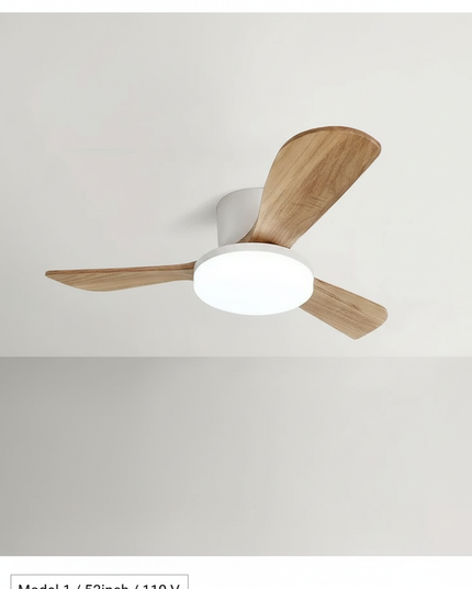 Lustre Ventilateur Bois Pales Réversibles LED DC - Model 1 / 52inch / 110 V