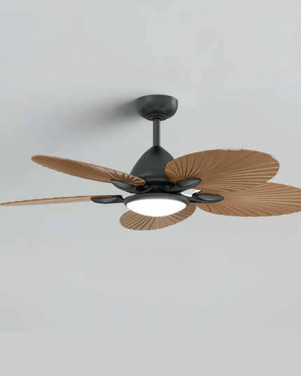 Lustre Ventilateur Bois Rétro LED Salon - Vue 1