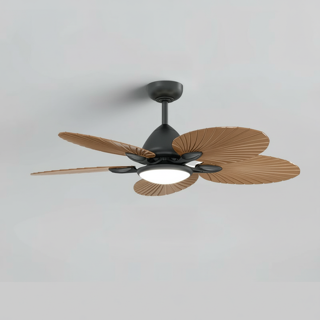 Lustre Ventilateur Bois Rétro LED Salon - Vue 1