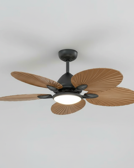 Lustre Ventilateur Bois Rétro LED Salon - Vue 3