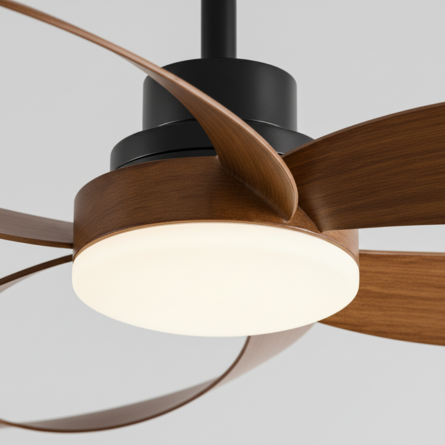 Lustre Ventilateur Bois Réversible Silencieux - Vue 2