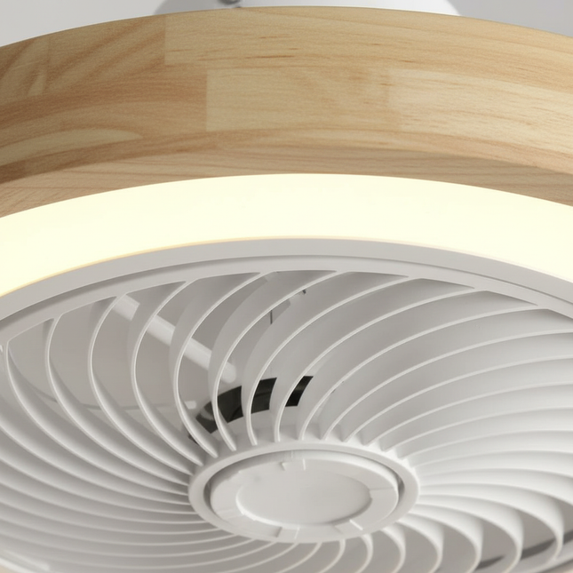 Lustre Ventilateur Bois Scandinave Discret - Vue 2