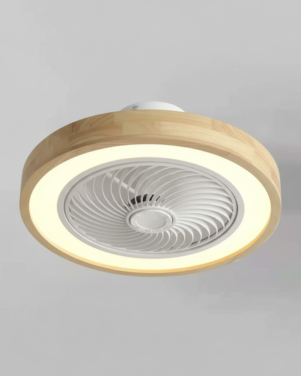 Lustre Ventilateur Bois Scandinave Discret - Vue 3