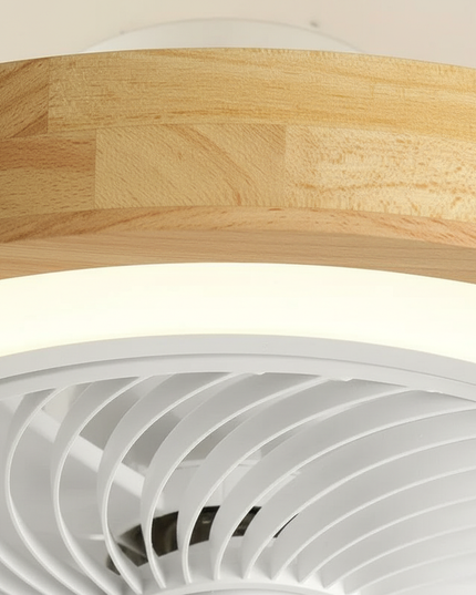 Lustre Ventilateur Bois Scandinave Ultra-mince Dimmable - Vue 2