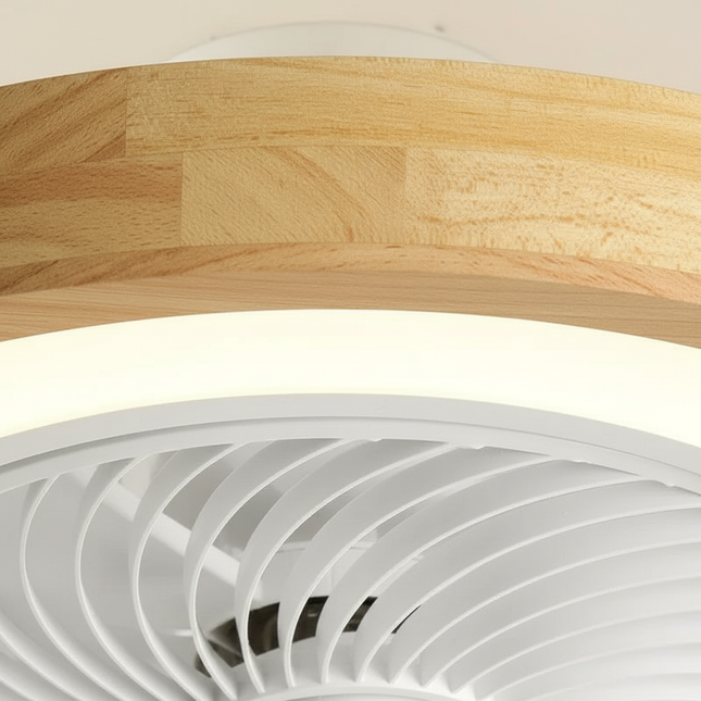 Lustre Ventilateur Bois Scandinave Ultra-mince Dimmable - Vue 2