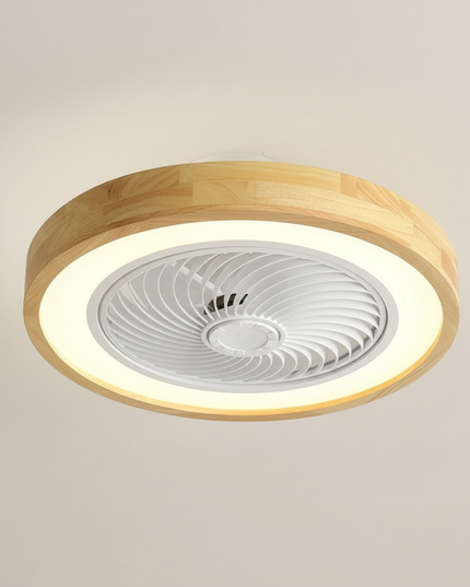 Lustre Ventilateur Bois Scandinave Ultra-mince Dimmable - Vue 3