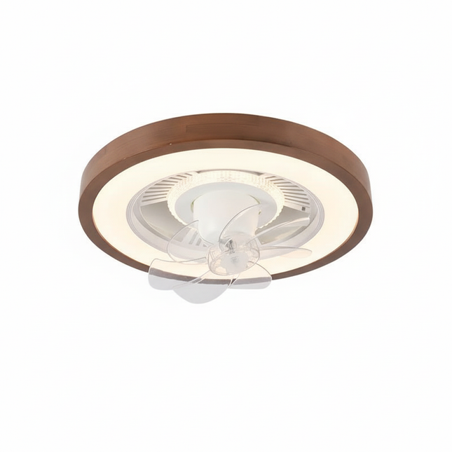 Lustre Ventilateur Bois Scandinave Ultra-plat - Vue 1