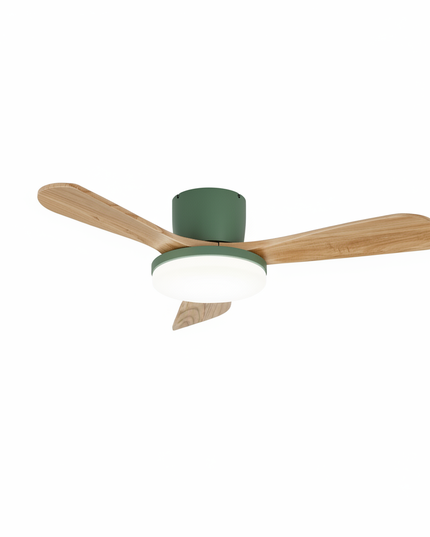 Lustre Ventilateur Bois Silencieux LED Réversible - B - 56 cm - 3 Lumières / 52 pouces / 220 V