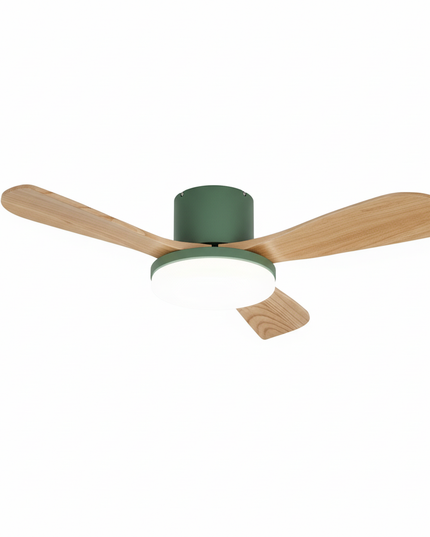 Lustre Ventilateur Bois Silencieux LED Réversible - Ou / 42 pouces / 220 V