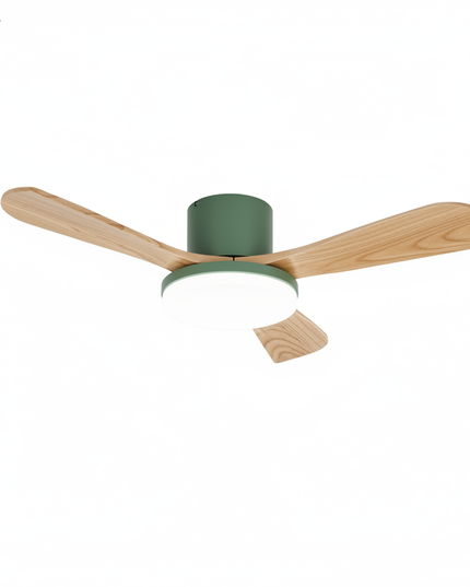 Lustre Ventilateur Bois Silencieux LED Réversible - Vue 1