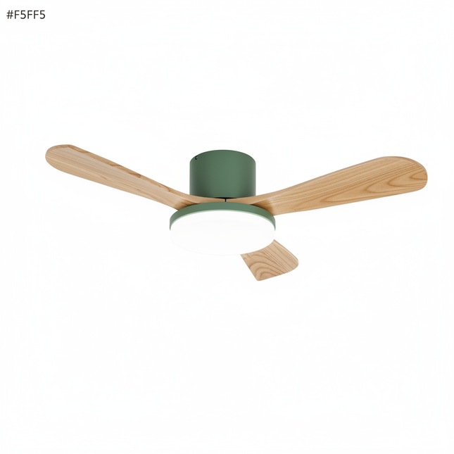 Lustre Ventilateur Bois Silencieux LED Réversible - Vue 1