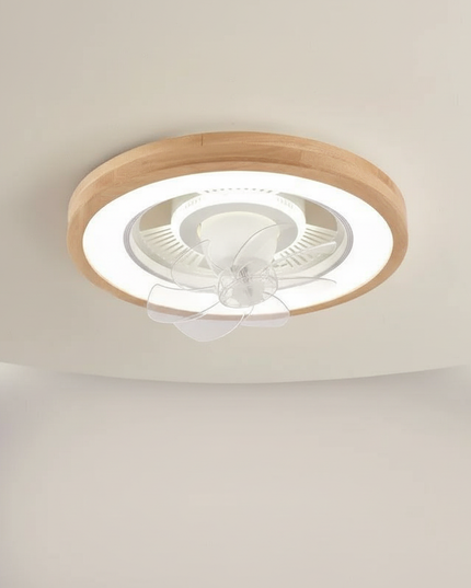 Lustre Ventilateur Bois Ultra-Fin Scandinave - 96 cm - 220 V / Télécommande à intensité variable 220 V