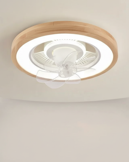 Lustre Ventilateur Bois Ultra-Fin Scandinave - Vue 1