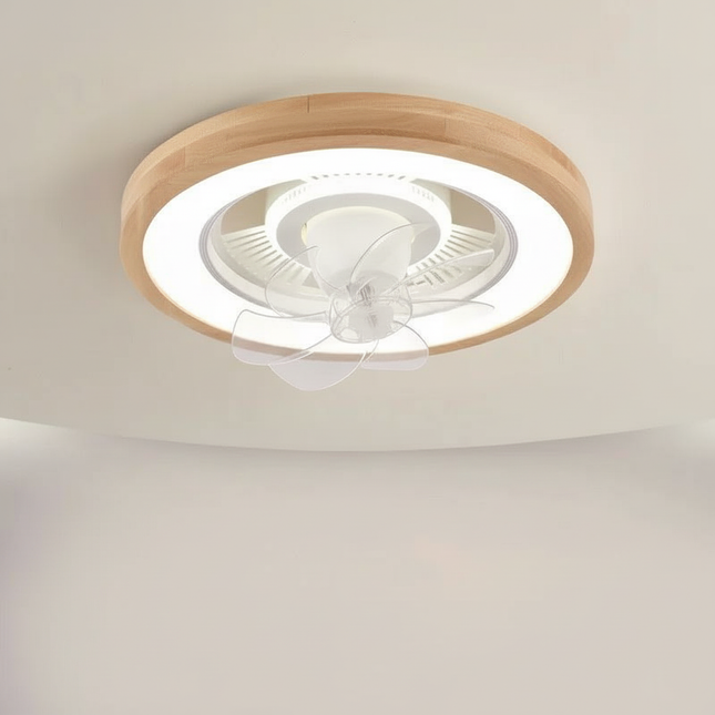 Lustre Ventilateur Bois Ultra-Fin Scandinave - Vue 1