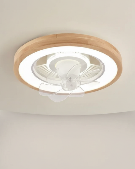 Lustre Ventilateur Bois Ultra-Fin Scandinave - Vue 3