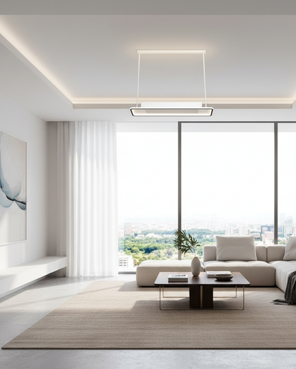 Lustre Ventilateur Carré Sans Pales LED - Noir L 110 x 70 cm (112W) / 110 V