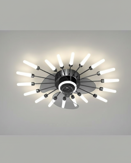 Lustre Ventilateur Chandelier Pales Courtes Dimmable - Vue 1
