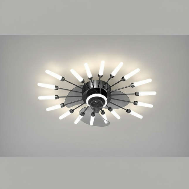 Lustre Ventilateur Chandelier Pales Courtes Dimmable - Vue 1