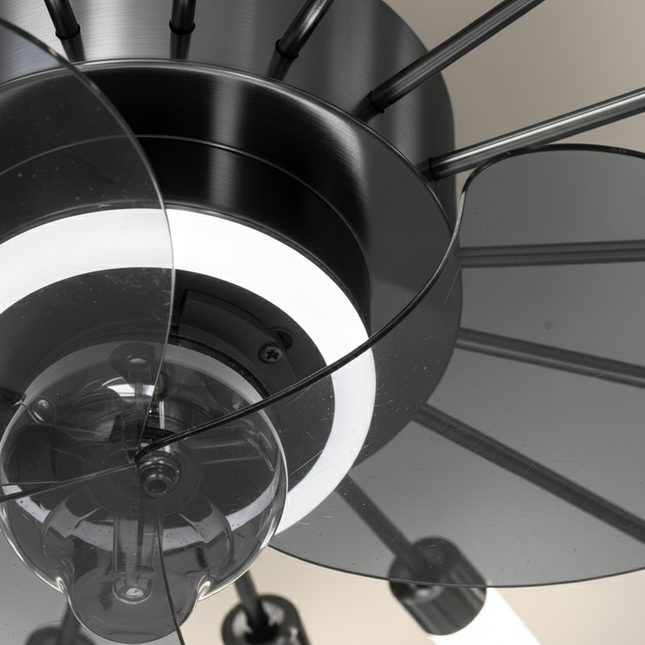 Lustre Ventilateur Chandelier Pales Courtes Dimmable - Vue 2