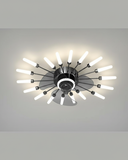 Lustre Ventilateur Chandelier Pales Courtes Dimmable - Vue 3