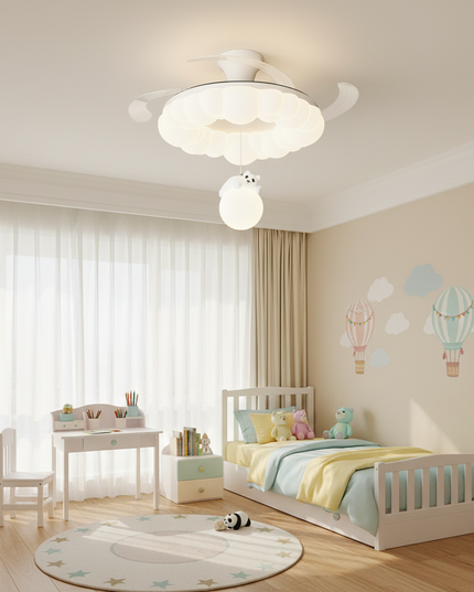 Lustre Ventilateur Crème Moderne LED Silencieux - 106 cm - ABS Blanc / Télécommande avec variation