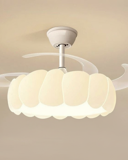 Lustre Ventilateur Crème Moderne LED Silencieux - Suspension Ours Bulles / Télécommande avec variation