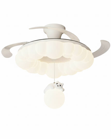 Lustre Ventilateur Crème Moderne LED Silencieux - Vue 1
