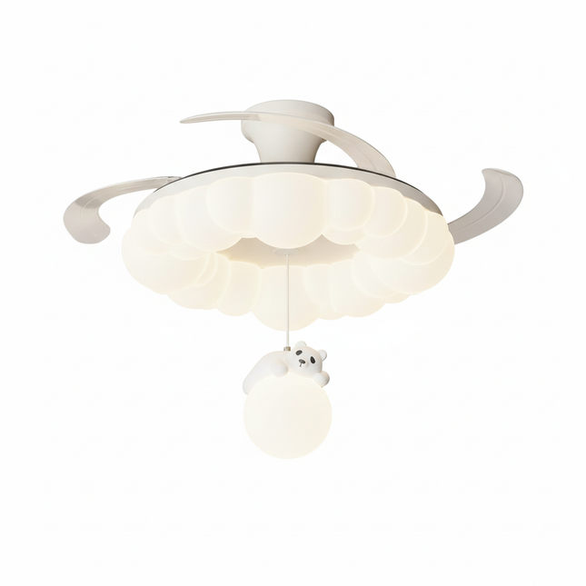 Lustre Ventilateur Crème Moderne LED Silencieux - Vue 1