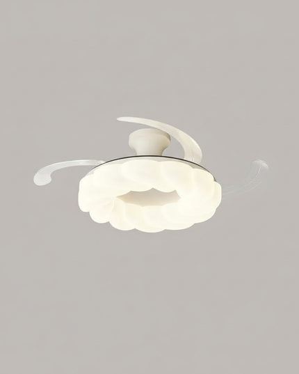 Lustre Ventilateur Crème Moderne LED Silencieux - Vue 1