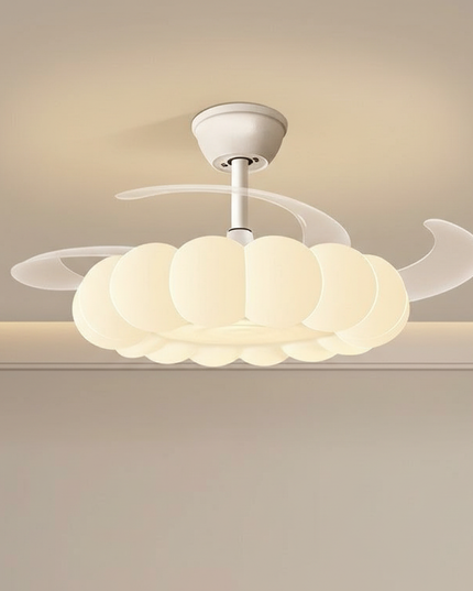 Lustre Ventilateur Crème Moderne Sans Pales - Vue 3