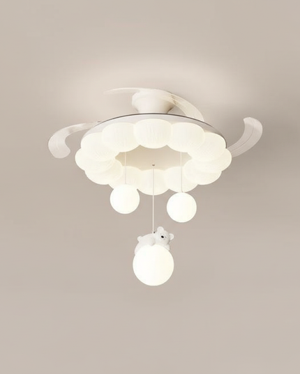Lustre Ventilateur Crème Moderne Silencieux Dimmable - Vue 1