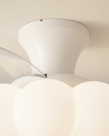 Lustre Ventilateur Crème Rétractable Silencieux LED - Vue 2