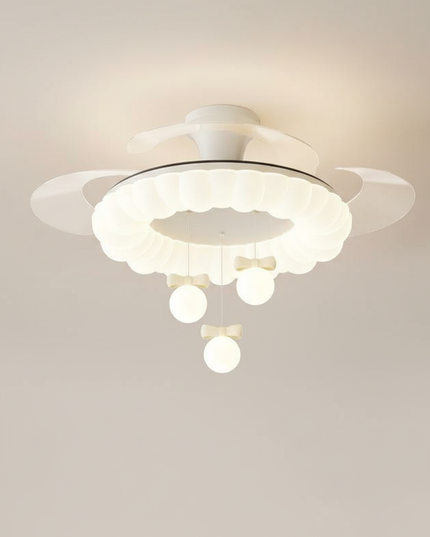 Lustre Ventilateur Crème Silencieux Sans Pales - Vue 1