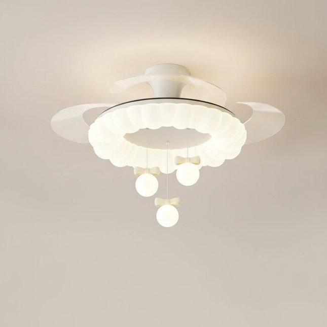 Lustre Ventilateur Crème Silencieux Sans Pales - Vue 1