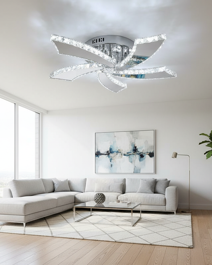 Lustre Ventilateur Cristal Rétractable Intelligent - cold light / CHINA