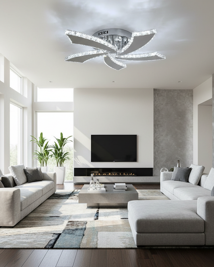 Lustre Ventilateur Cristal Rétractable Intelligent - cold light / CZECH REPUBLIC